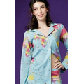 Aqua Around The World Stretch Long Sleeve Classic 2 Piece Pajamas